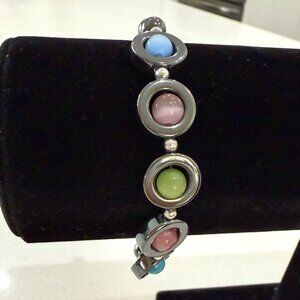 Hematite Multi Color Beaded Bracelet